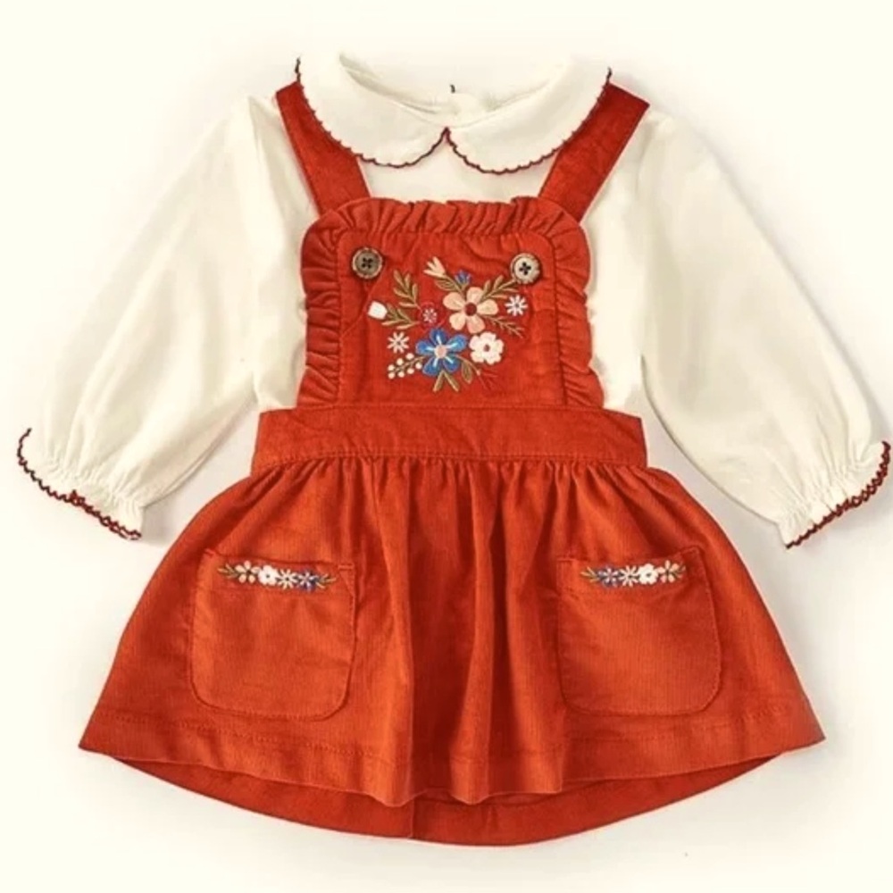 Dillard's Embroidered Corduroy Baby Dress (6M) - Like New